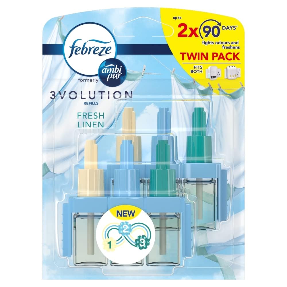 Febreze 3Volution Air Freshener Plug In Refill Fresh Linen 2X20ml