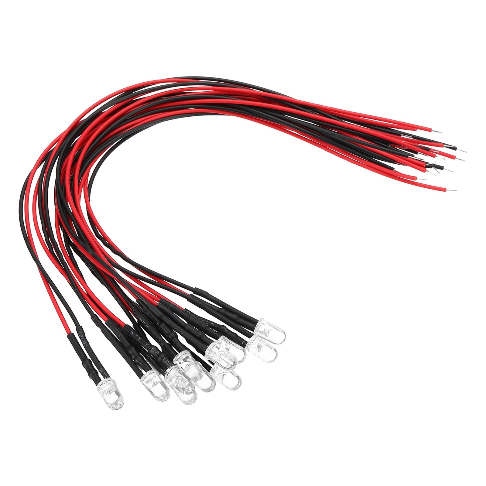 VIAPUICE 24V LED Light Diodes 8"- 12 Pcs Emitting Diode Lights DIP 5mm Prewired Pre-soldered LED Kit with Wire for RC Home, Science Experiment & DIY Lighting Projects, Purple