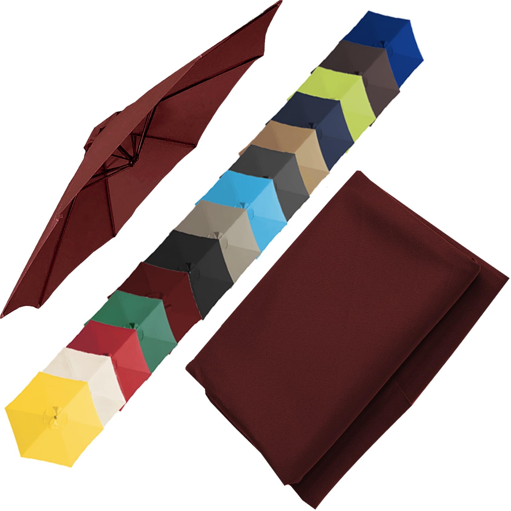 Replacement Canopy Top, Patio Umbrella Replacement Cloth, Garden Canopy Cover Replacement Cover For 200cm(6.5')-6 Arms 270cm(8.8')-6 Arms 270cm(8.8')-8 Arms 300cm(9.8')-6 Arms 300cm(9.8')-8 Arms(Color