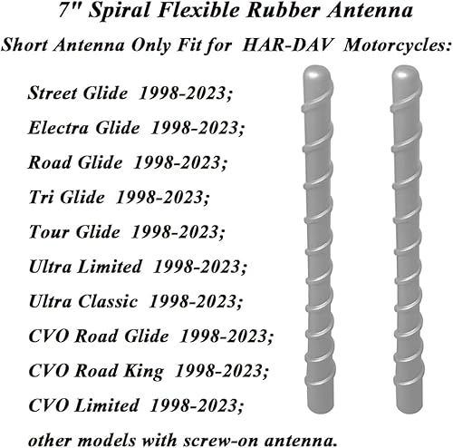 Miniatura 3 de Antena corta para Harley Davidson Touring  Street Glide  Electra Glide  Road Glide  Tri Glide  Ultra LimitedClassic, 1998-2026  Diseñada para una