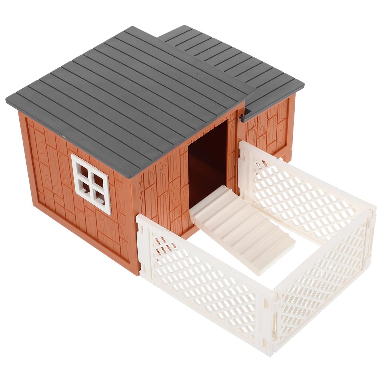 Milisten Gallinero Realista Para Niños 7.87X5.90X3.42 Pulgadas Modelo De Casa De Pollo Con Kit De Construcción Diy Decoración Educativa Y Escena De Granja En Miniatura Con Valla De Alambre De Plástico