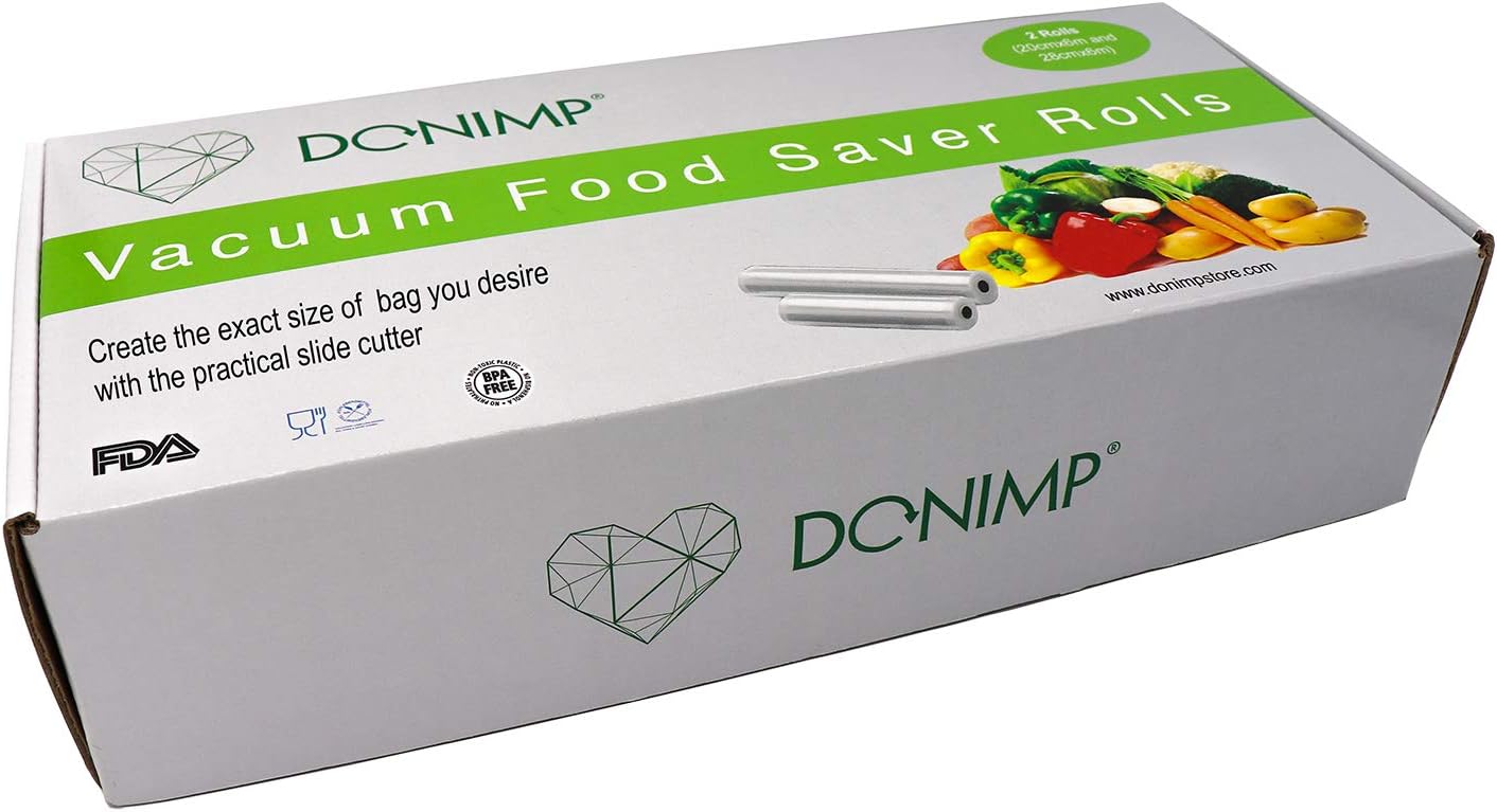 Vacuum Sealer Rolls Embossed - High Quality Vacuum Sealer Food Storage Bags - Vacuum Food Sealer Rolls - Approved FDA BPA Free - 2 Roll Food Saver Bags - All Vaccum Food Vacuum Sealer Bags Machines