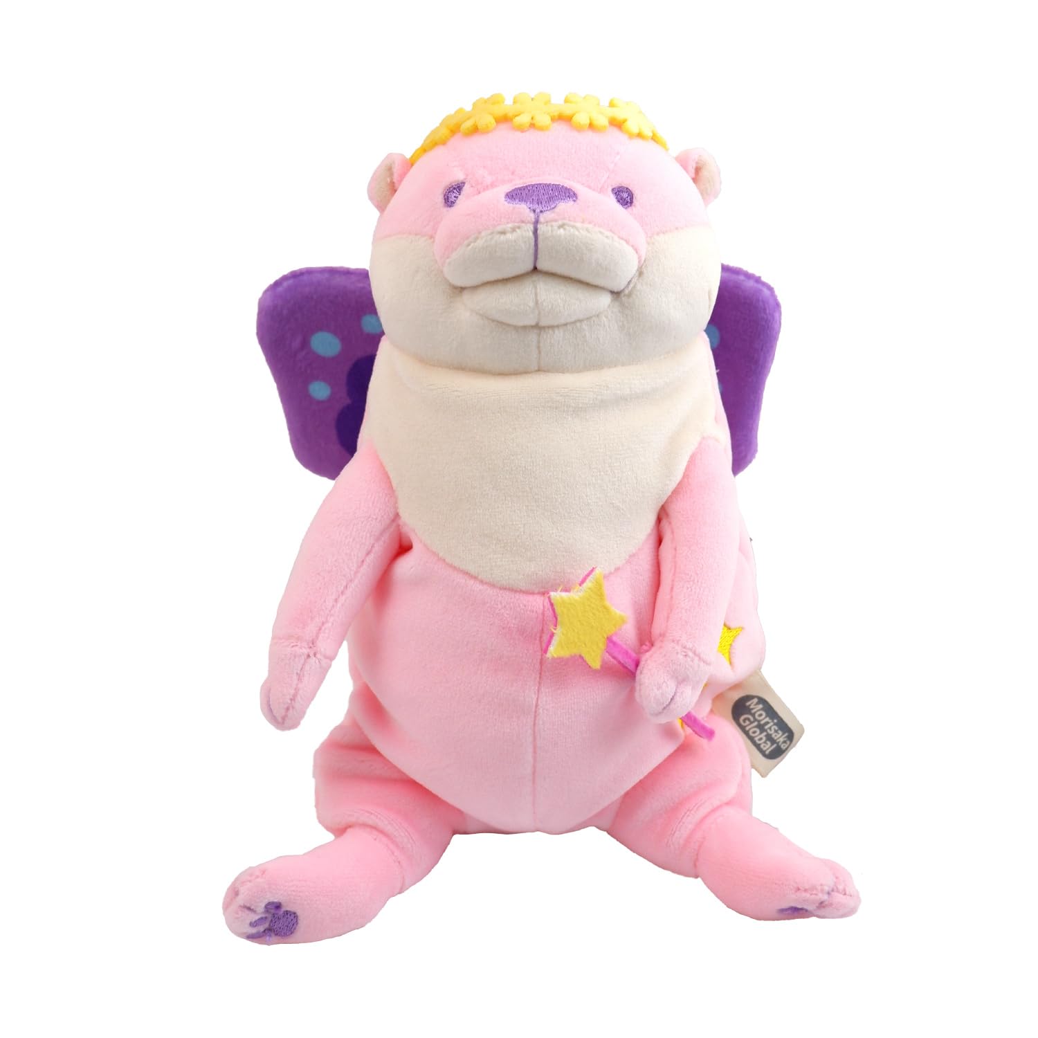 Morisaka Global Mochi Series Fairy S/M Pink Otter Plushie, Stuffed Animal, Fairy, Pastel, 13 x 10 x 22 cm (5.1 x 3.9 x 8.7 inches), Healing, Cute, Animal, Mochi Touch : Toys & Games