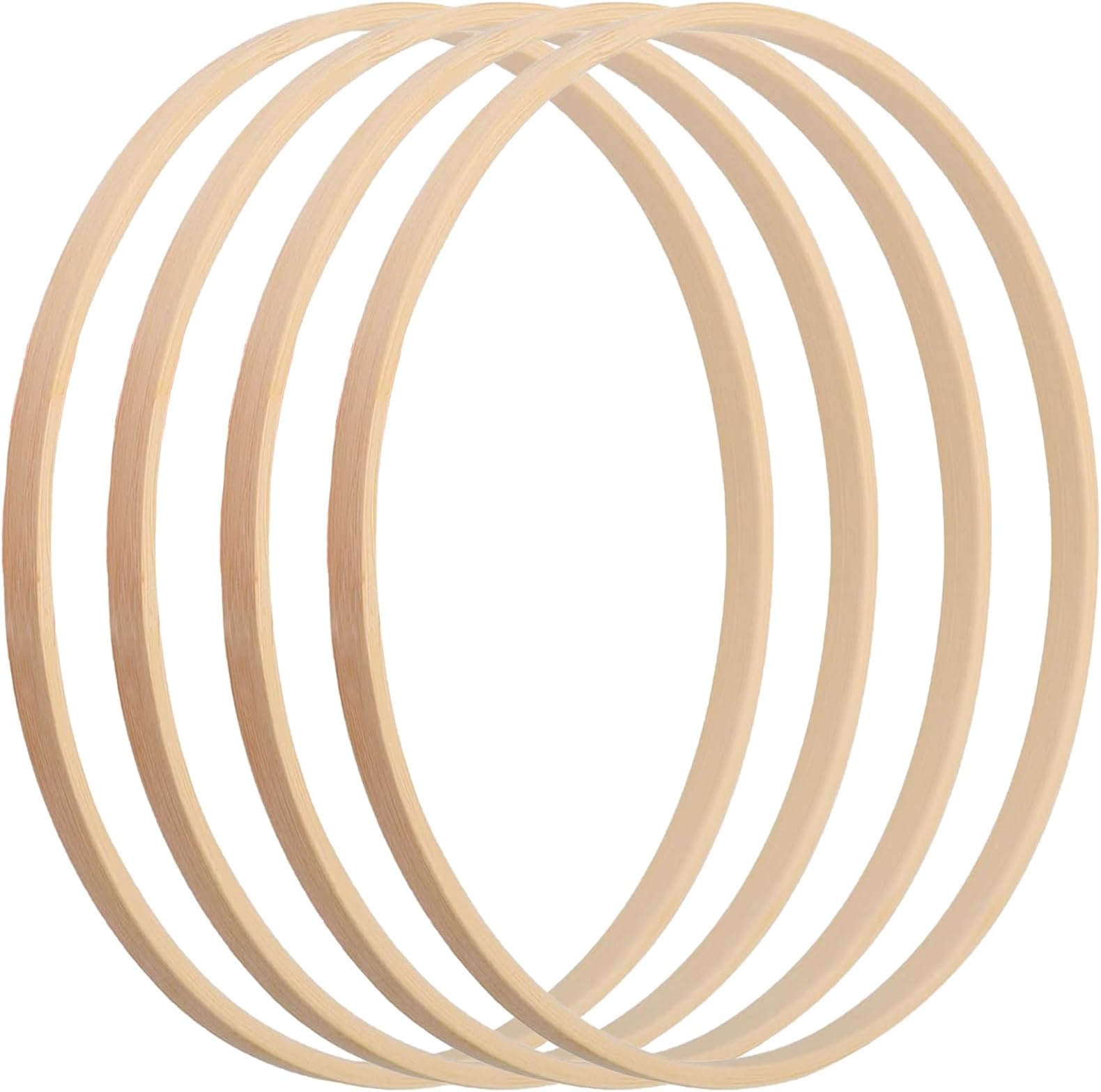 WOPPLXY 12 Stück Holzringe 20cm - Makramee Ringe Bambus