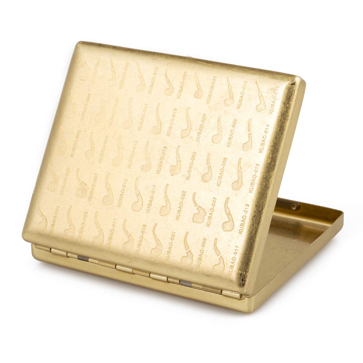 Double Sides Engraved Pipe Pattern Brass Metal Cigarette Case Holder for Regular Cigarettes : Health & Household