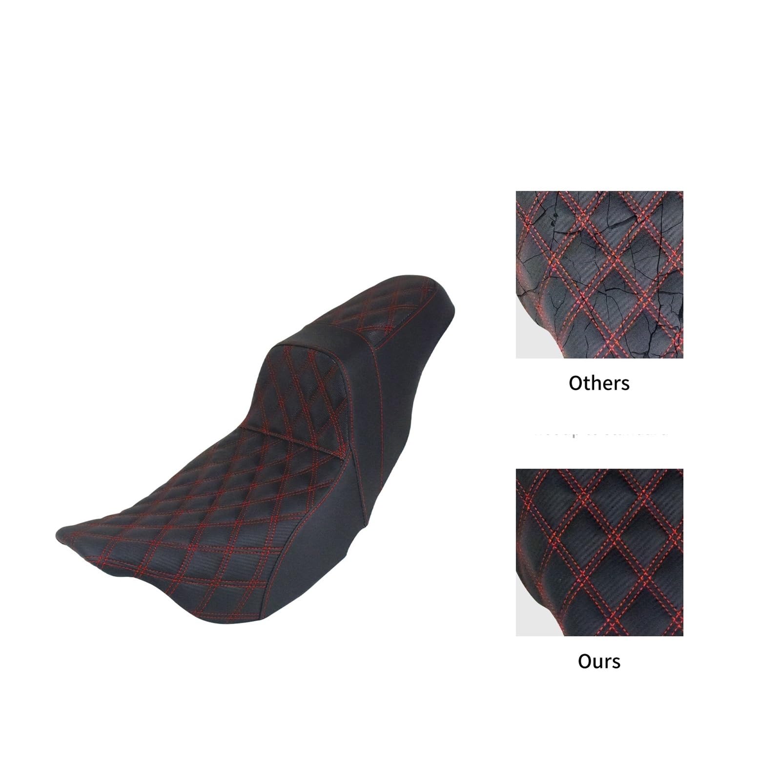 Motocicleta Asientosilla Asiento De Dos Plazas para Motocicleta, Asiento Acolchado Delantero Y Trasero para Pasajero, Adecuado para Touring Street Glide FLTRX FLHR 09-23