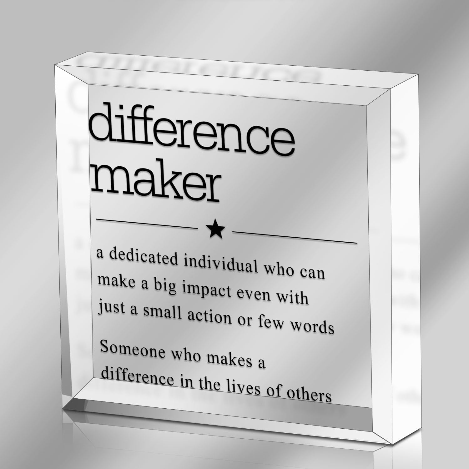 Difference Maker Sign Gifts for Women, Inspirational Gifts for Coworker, Thank You Appreciation Gifts for Boss, Difference Maker Definition Acrylic Sign for Office Desk Decor