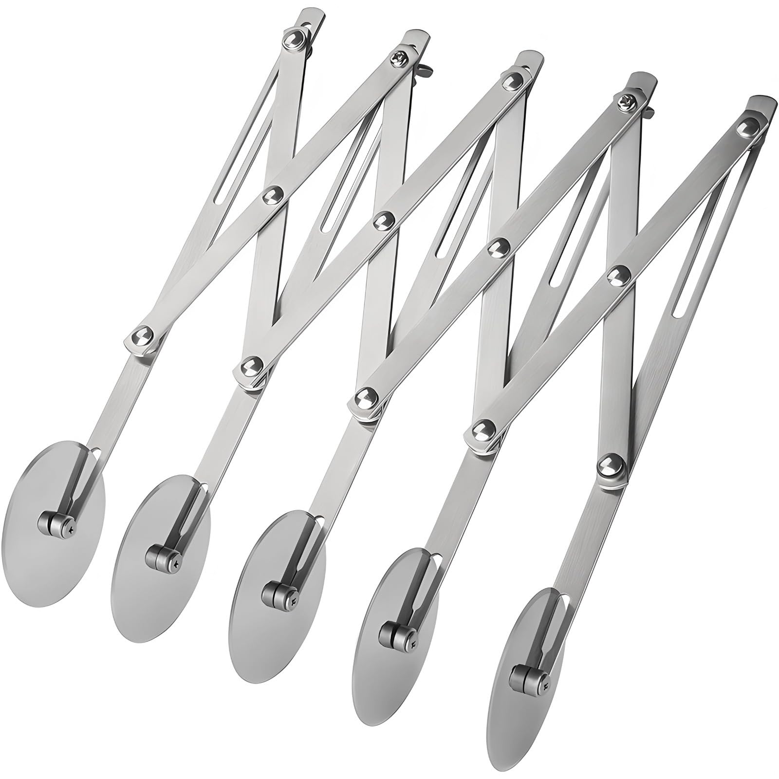 Bosreroy 9.6-Inch Expandable Pizza Cutter Roller, Stainless Steel Pastry Divider for Pizza, Pasta, and Professional Baking