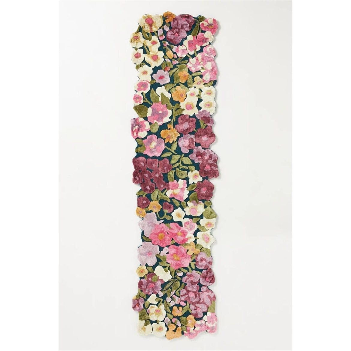 Tappeto fatto a mano in lana trapuntata a mano, forma irregolare, colore rosso, 90 cm x 150 cm