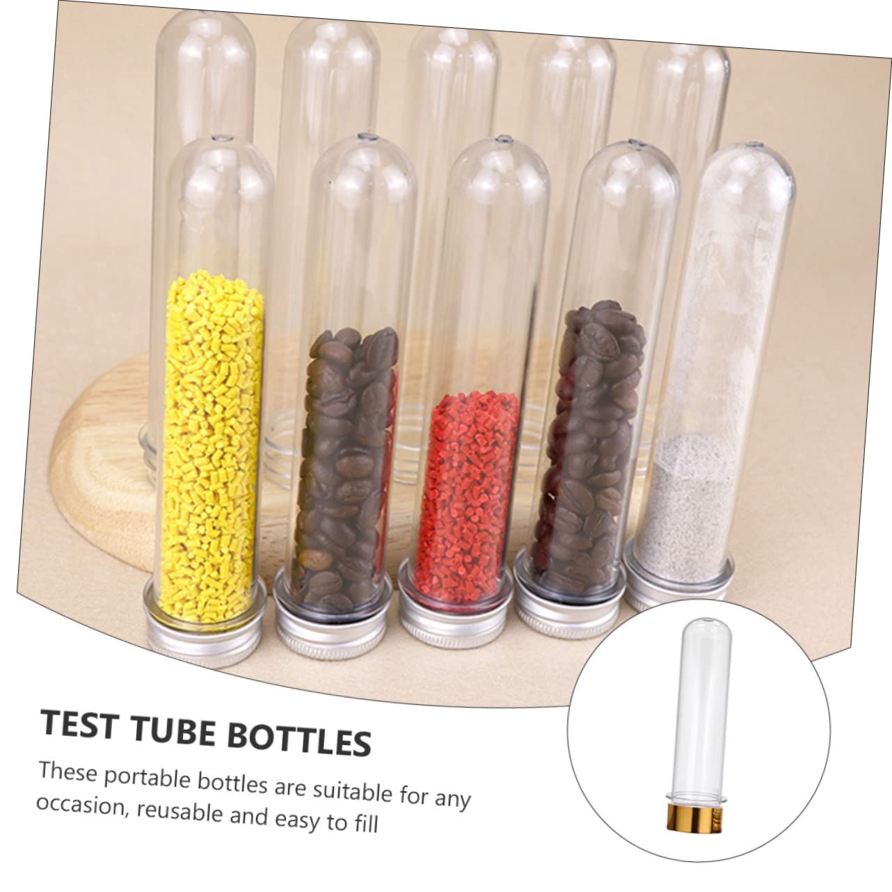 SOLUSTRE 40ml Pet Plastic Tube Bottles Wide Mouth Round Storage Bottles Funnel for Candy Crafts Liquids