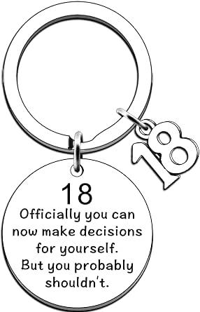 JMIMO 18th Birthday Present for Boys Girls 18th Birthday Gifts Keyring