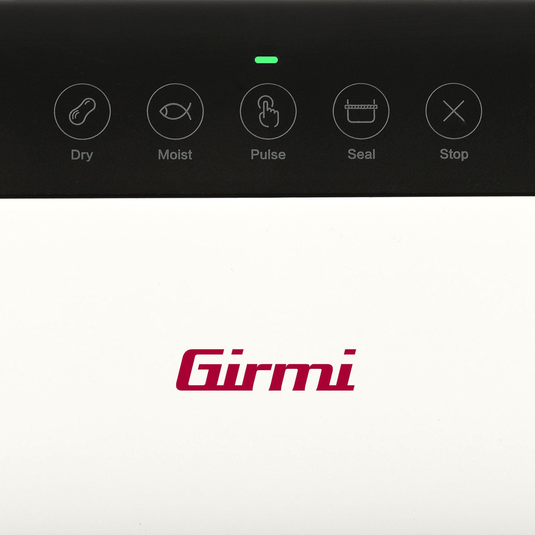 Girmi VT52 Macchina per Sottovuoto, 100 W, Barra Saldante da 4 mm, Sigillatrice da sottovuoto da 70 kPa, Pannello Soft-Touch, Funzionamento Automatico, Incluse 5 Buste da 20x30 cm, Bianco