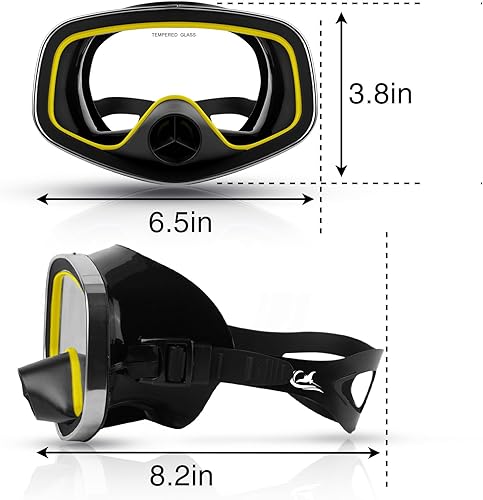 Miniatura 6 de Máscara de buceo con válvula de drenaje de visión amplia, adecuada para adultos, buceo, buceo libre y esnórquel