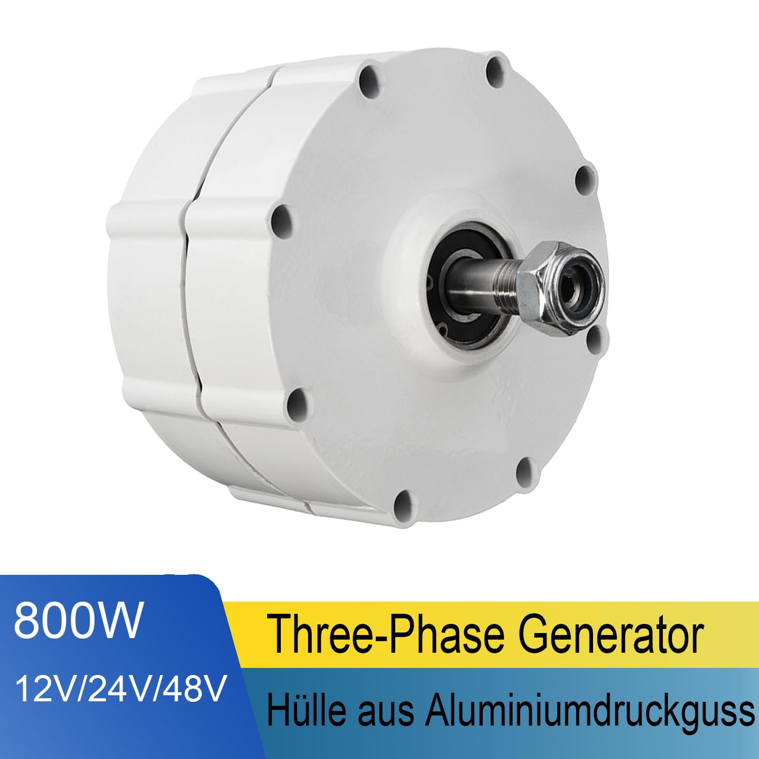 Generatore di magneti permanenti, 800 W, 12 V, 24 V, 48 V, dinamo a 3 fasi, per turbina eolica fai da te e progetti di energia libera (without-12 V)