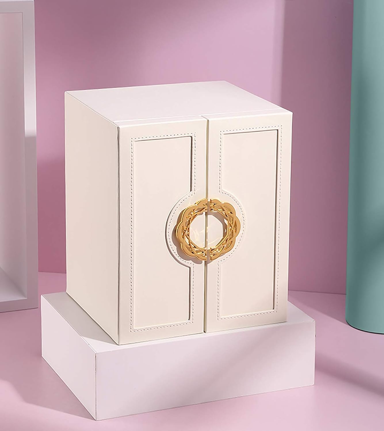 AOSIFIEL Large Stand up Jewelry Boxes Organizers/Case with 5 Drawers Gift for Women Teen Girls Kids Big Jewelry Case/Holder Faux Leather Jewelry Storage/Chest Necklaces,Bracelets,Earring,Ring,Watches Storage/Organizers boxes (Blue) : Clothing, Shoes & Jewelry