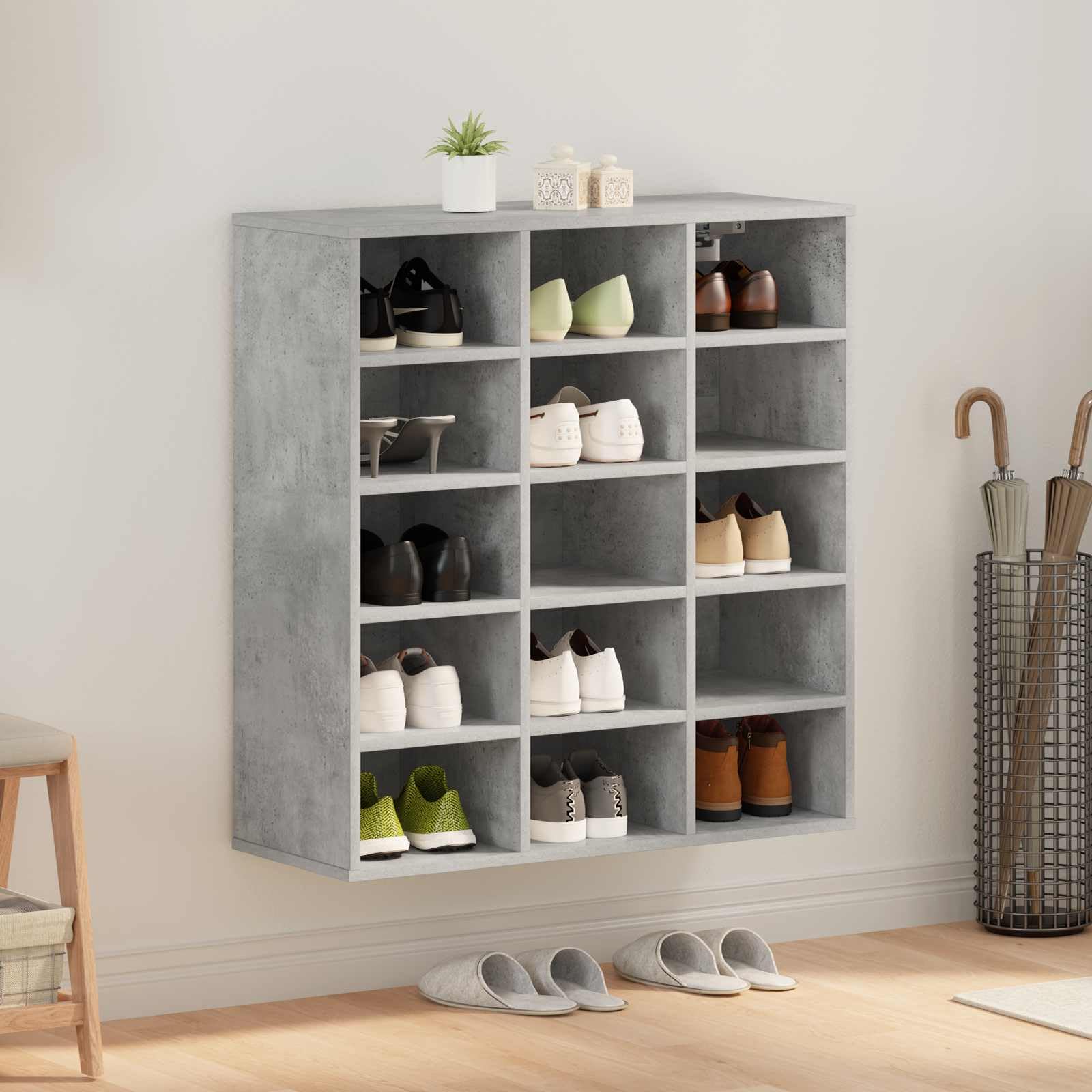 Cabinet à Chaussures Gris pour organiser une entrée moderne