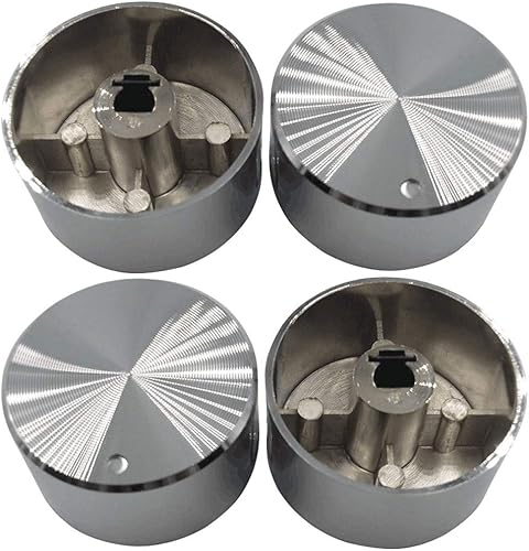 4 piezas de interruptor giratorio para estufa de gas, perilla redonda de aleación de zinc con cromado para estufa de gas, diámetro exterior de 1.496