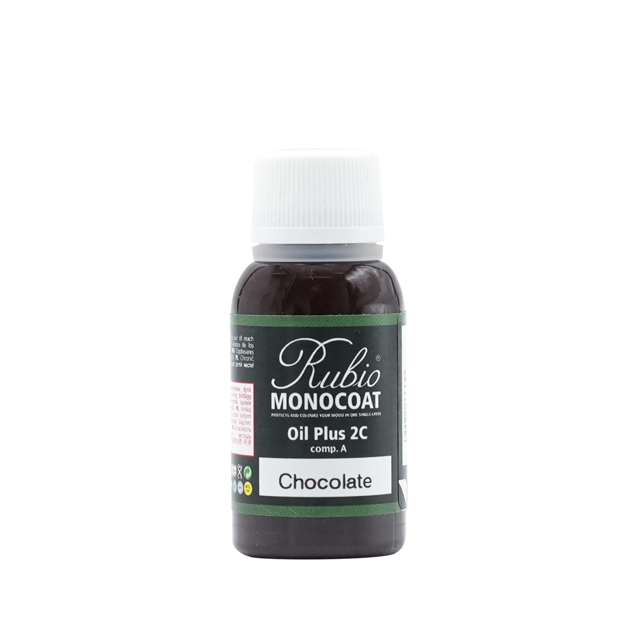 Rubio Monocoat Holzöl-Finish 0.8 m² - Chocolate | Oil Plus 2C | Schnell trocknendes, umweltfreundliches Leinsamen-Holzöl für den Innenbereich | Protector | 20 ML - 1