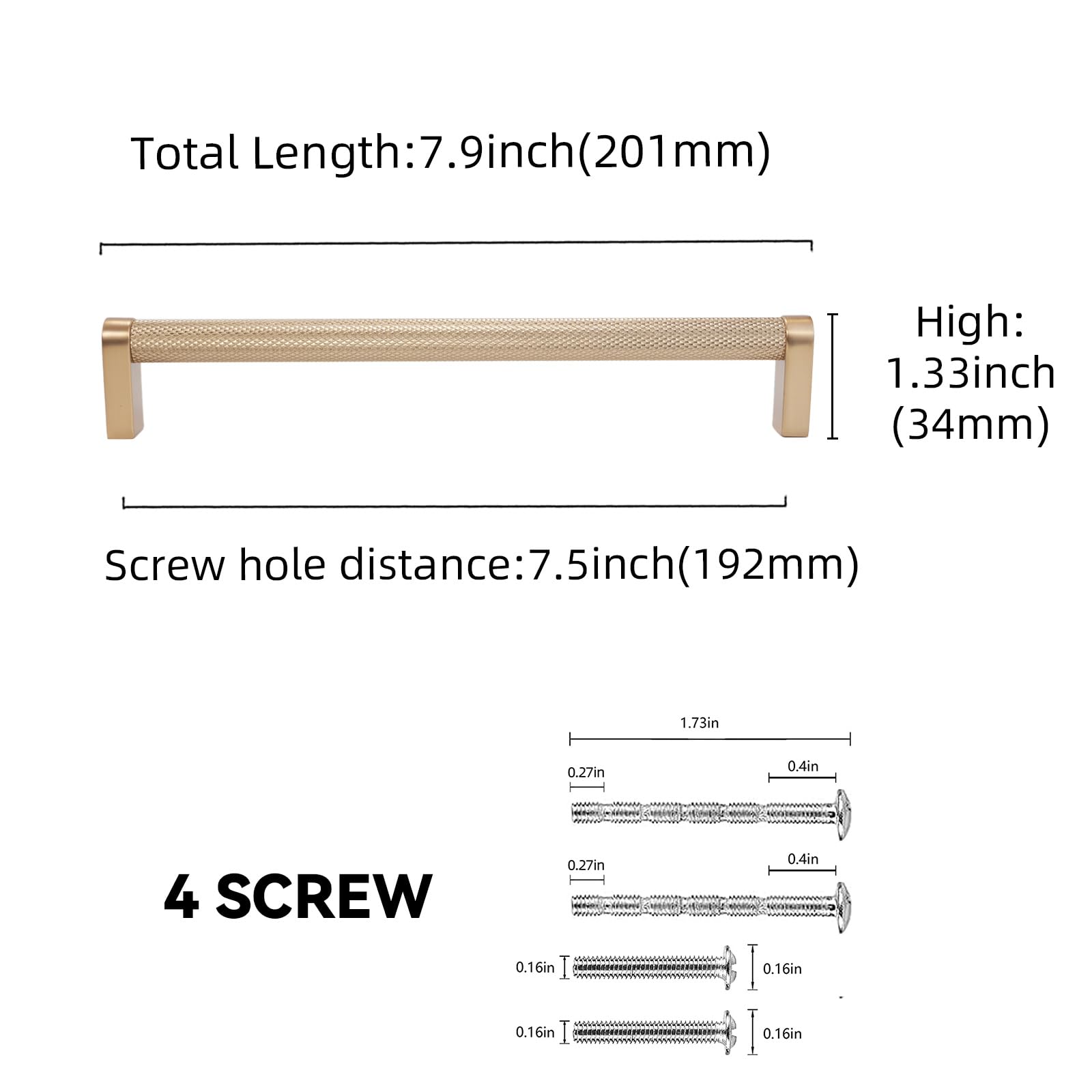 Maniglie per Armadio JDUS10-TGP192-10, 10 Count, Bronzo, Aluminio, 7.5'' Hole Center(192mm), Eclettico