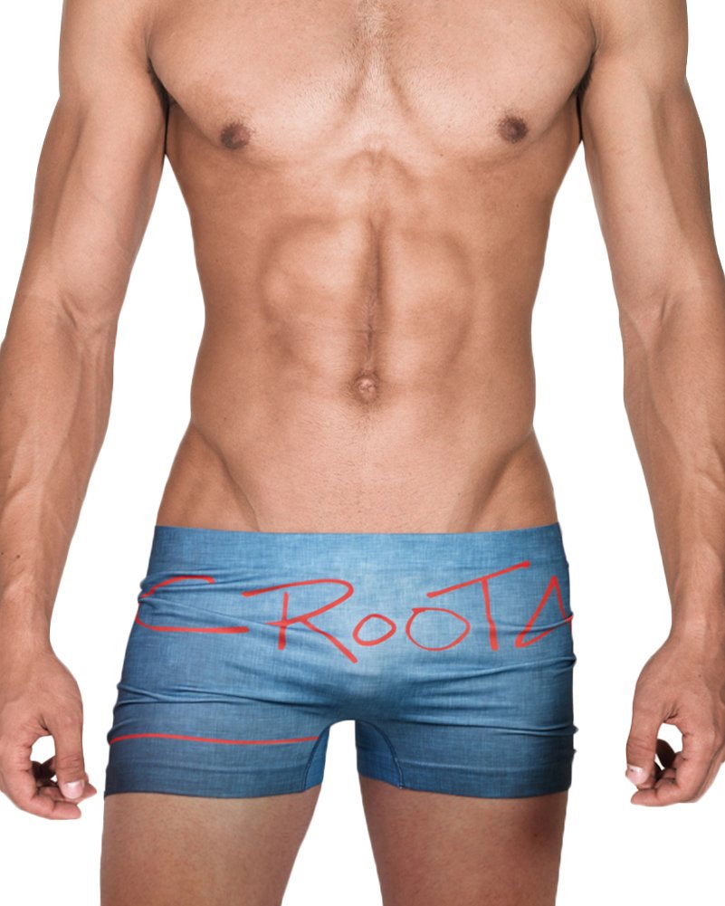 Croota Mens Graphic Print Low Rise Seamless Cut Boxer Briefs