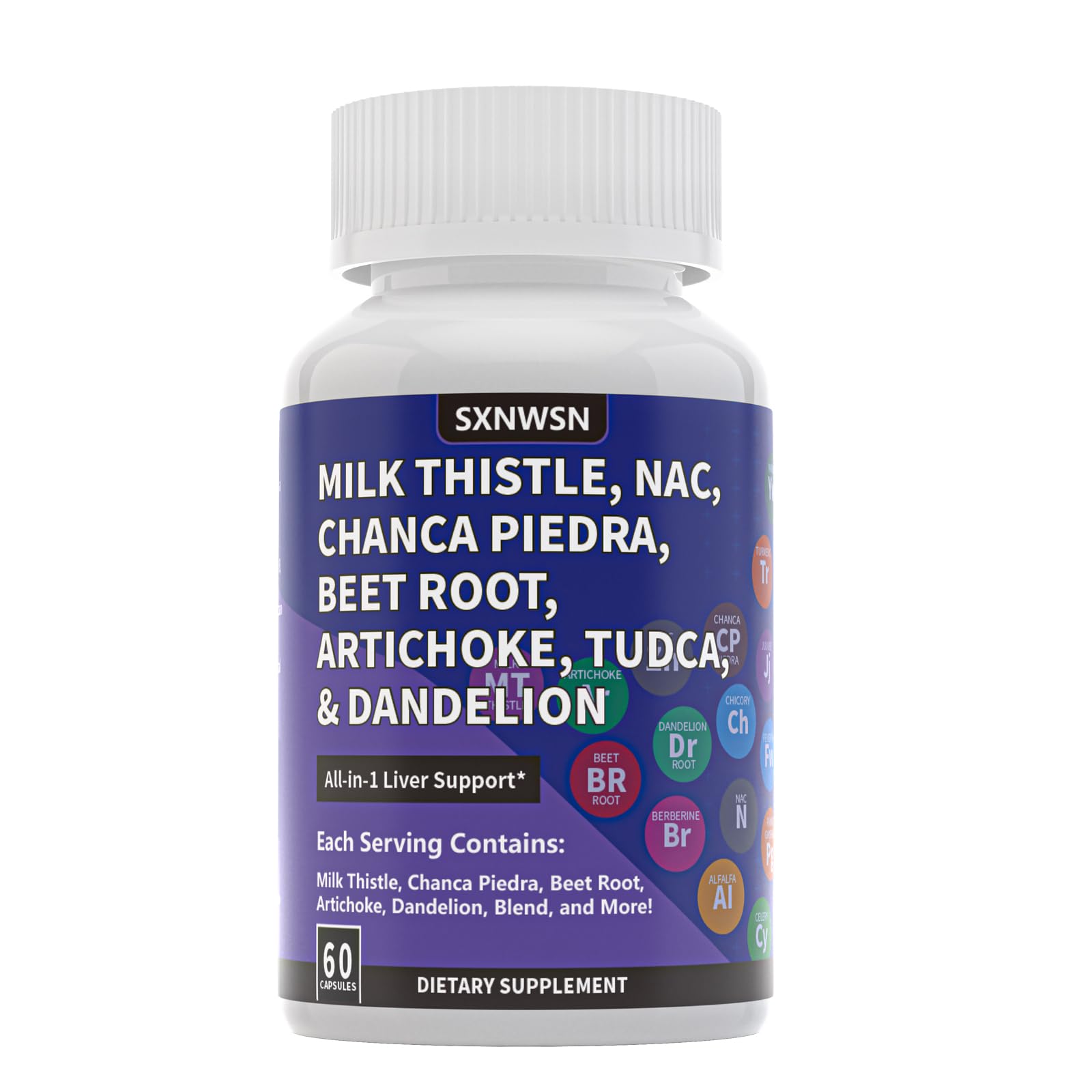 SXNWSN Clean Nutraceuticals | Milk Thistle, Artichoke & Dandelion Root - Liver Cleanse Detox Support & Repair Supplement 60 Count