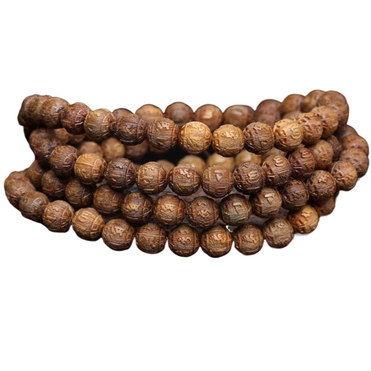 Gebetsperlen, buddhistische Gebetsperlen, Mala-Perlen, 1 Stück, natürliche Sandelholzperlen, grüne Sandelholzperlen, 108 Perlen, elastisches Armband, buddhistische Gebets-Yoga-Perlen – Standard