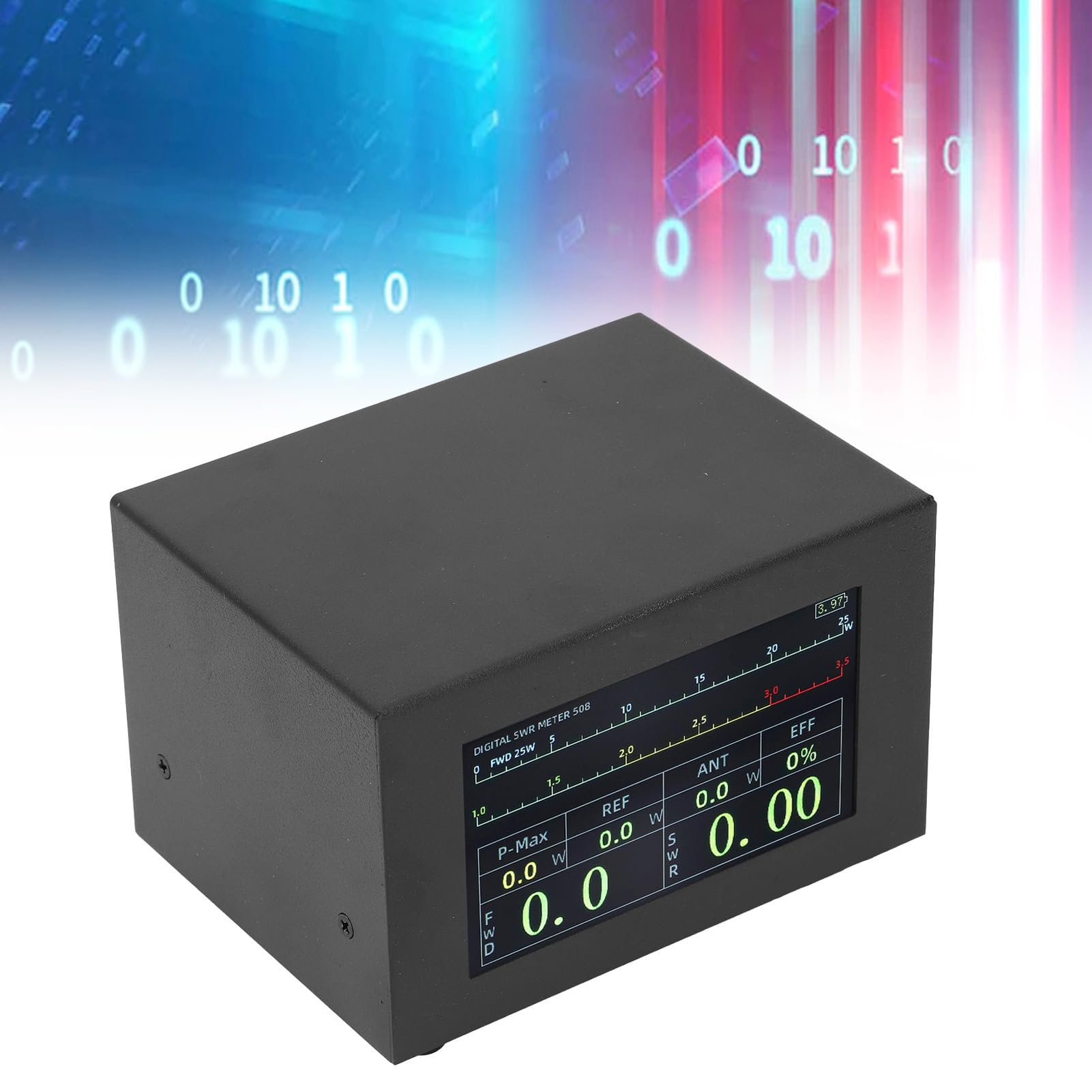 Misuratore SWR Digitale Wattmetro, Misuratore di Onde Stazionarie 1.8‑54MHz 200W con Allarme, Touch Screen IPS, Misuratore di Potenza a Onde Corte per Radio Bidirezionali,