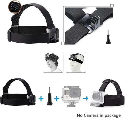Miniatura 2 de Action Camera Head Mount Strap Wearing Head Belt Compatible with Gopro Hero 13 12 11 10 9 8/AKASO EK7000 Brave 4 Brave 7 LE
