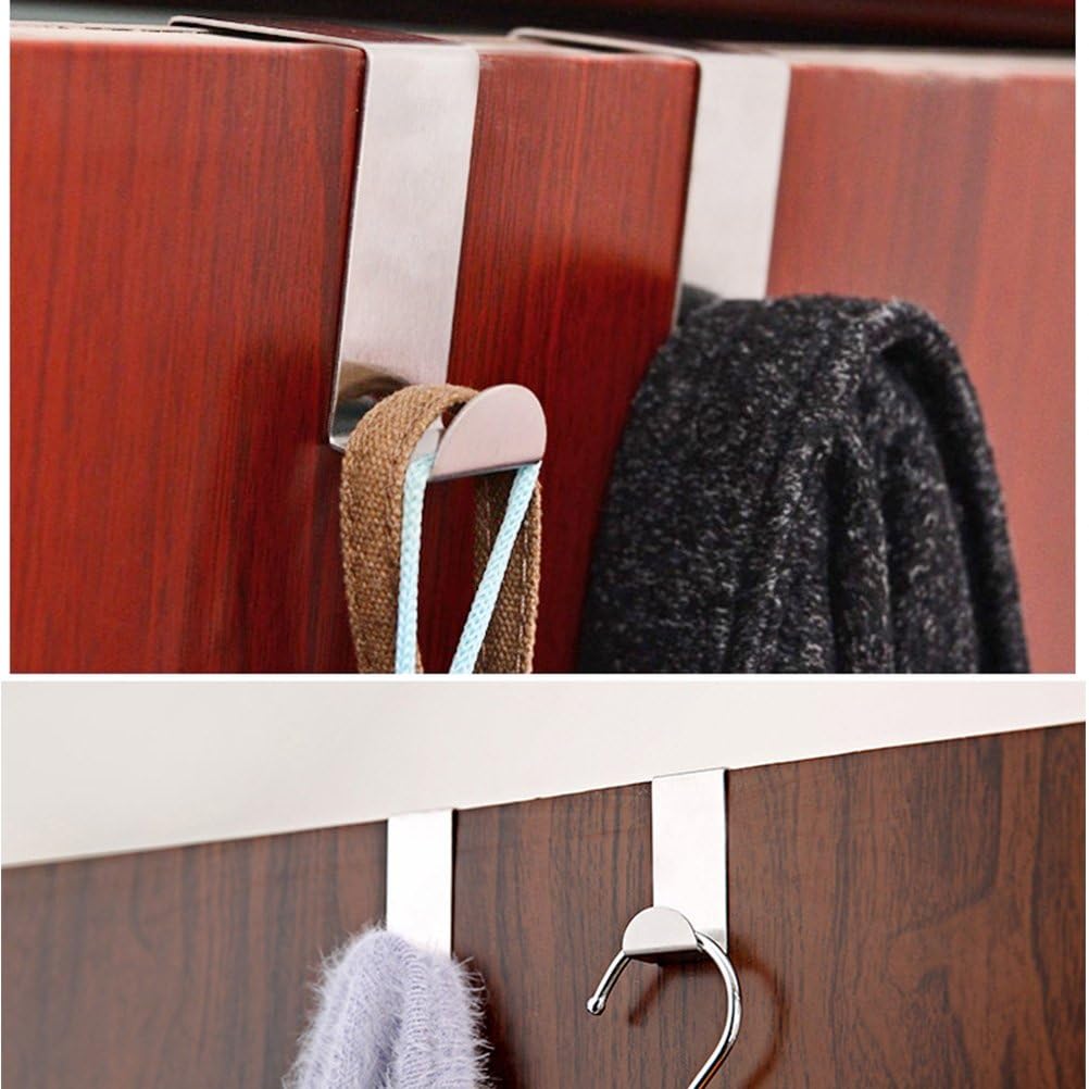 Over The Door Hooks, Stainless Steel Coat Rack, Easy Installation Noise Reduction Hole Free For Door Widths Under 45mm
