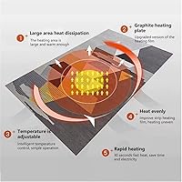 Vista 5 de Removable Washable Graphene Electric Heating Carpet Plush Heated Area Rug Indoor Floor Heating Mat Foot Warmer with Timer Fast Warm Up, Heated Floor