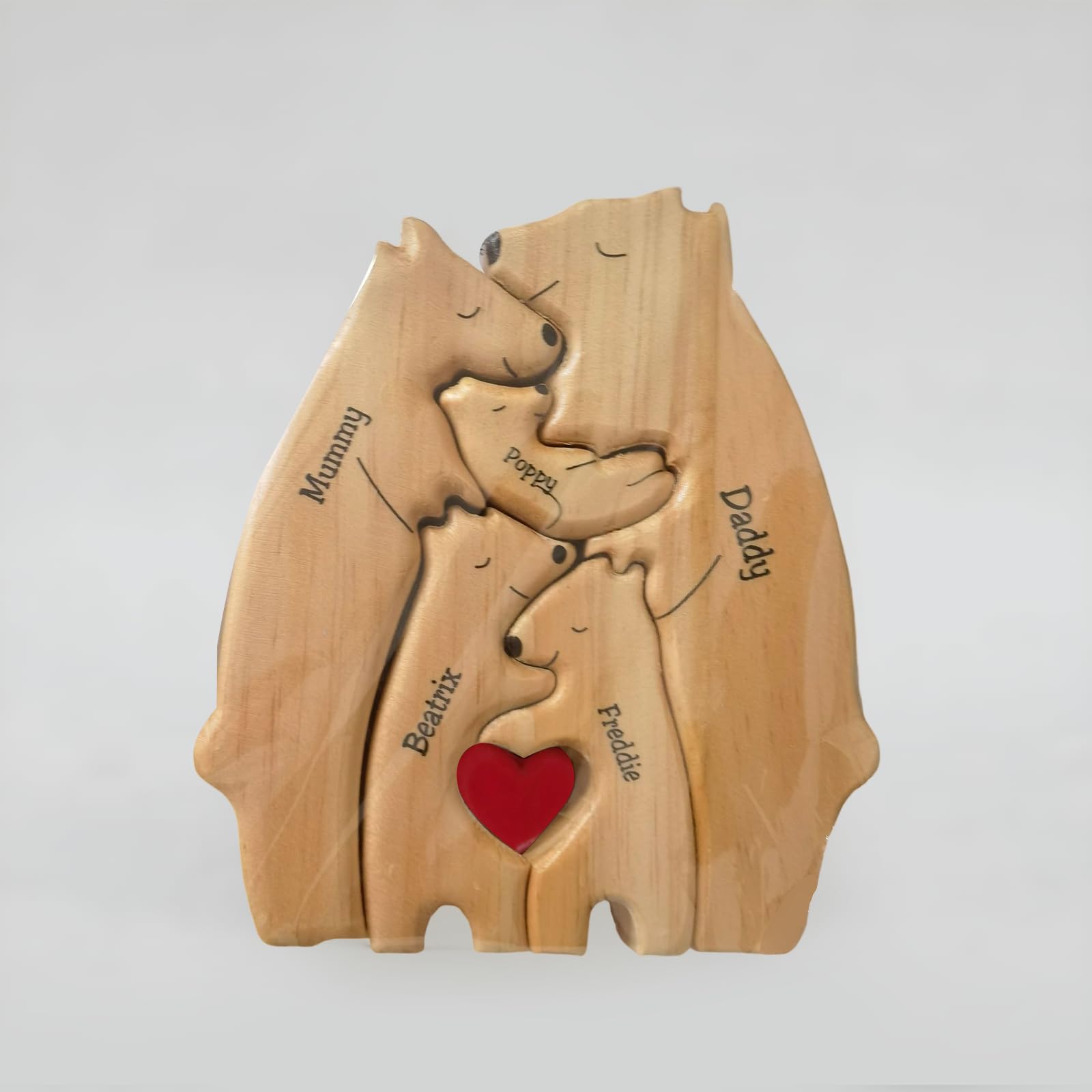 Bear Family Wooden Puzzle Personalized Love Family Wood Puzzle
