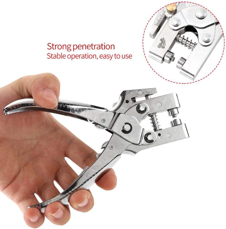 Hand Rivet Nut Setter Pliers, Rivet Setter Punch Pliers Belt Holes Eyelet Setting Tool with 100pcs Easy Press Hollow Grommets