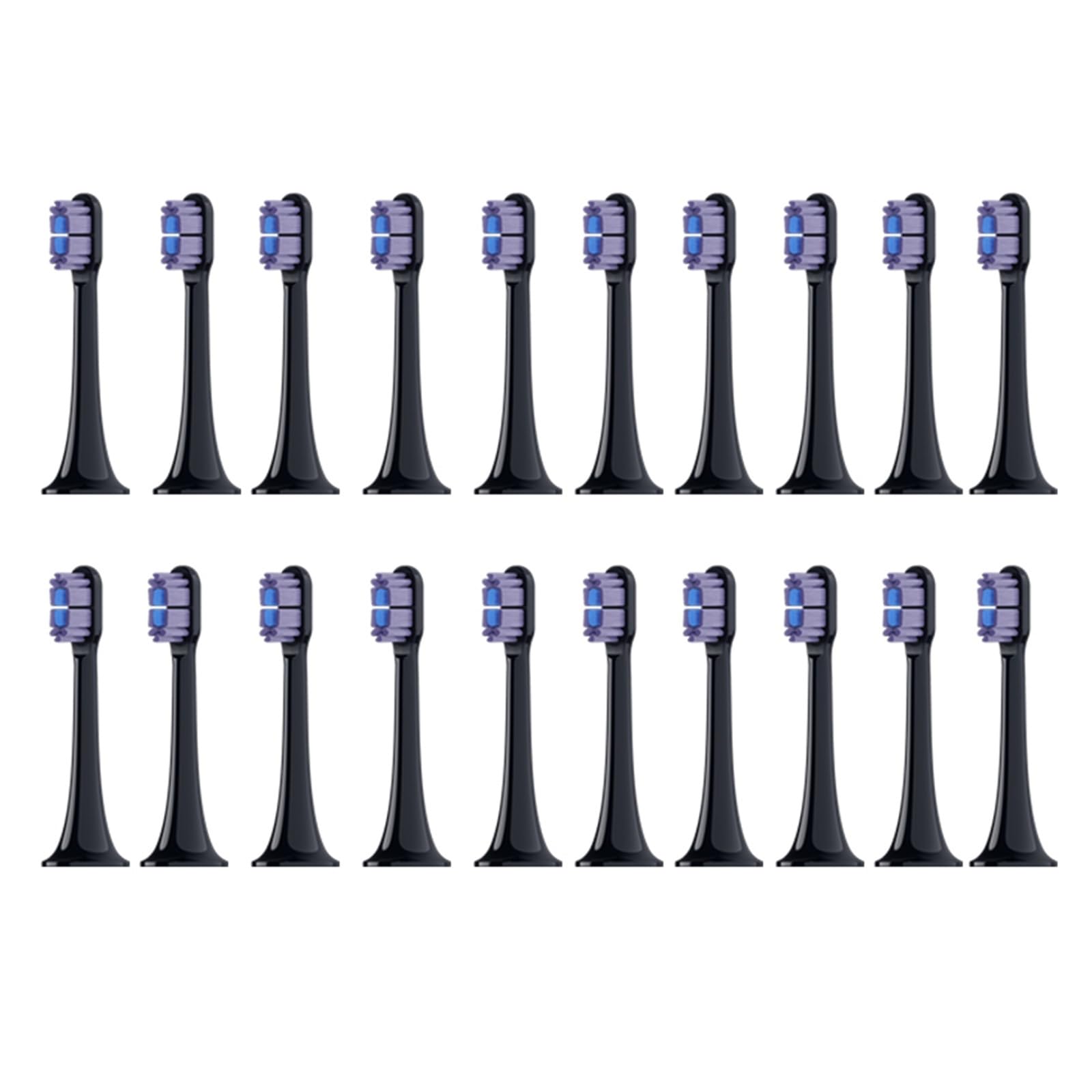 Cabezales de cepillo dental, compatible con Xiaomi, T700 | Cabezal de cepillo dental de plástico para adultos(Black purple-20PCS)