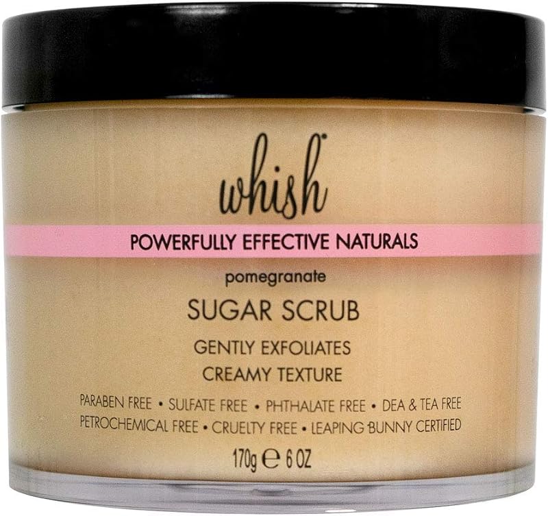 Whish Beauty Esfoliante Corporal de Açúcar com Romã, Framboesa, Aloe e Manteiga de Karité, 227 g