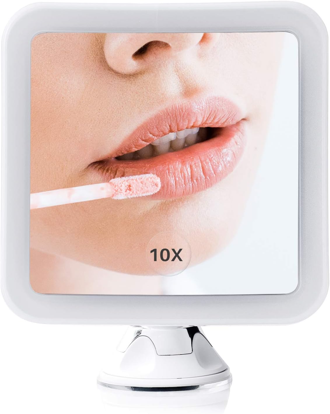 Secura Magnifying Vanity Lighted Makeup Mirror 10X with Natural Warm and White LED Lighting and Locking Suction
