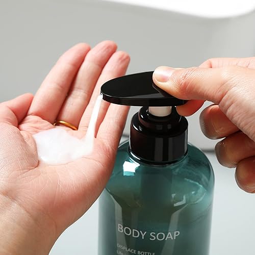 Miniatura 2 de Botellas dispensadoras de champú y acondicionador, 3 unidades de 16.9 onzas de plástico vacíos y rellenables, para baño de invitados, ducha, gel de