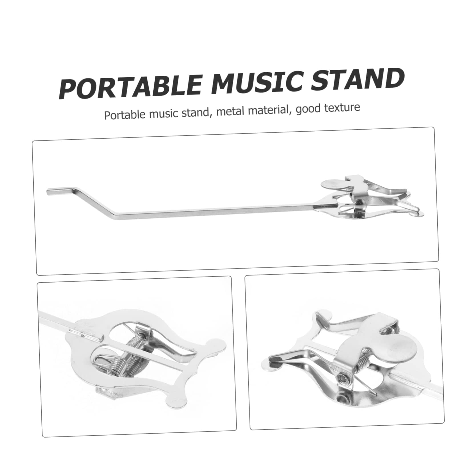 ibasenice Supporto Per Spartiti Musicali Da 3 Pezzi Per Strumenti in Ottone Portatile Senza Morsetto Robusto in Ferro Ottimo Per Esercitarsi A Leggere Gli Spartiti.