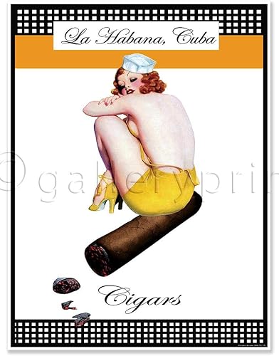 Miniatura 1 de Sailor Girl - Póster de viaje con diseño de cigarro cubano, 18 x 24 pulgadas (17.835 x 24.016 in)