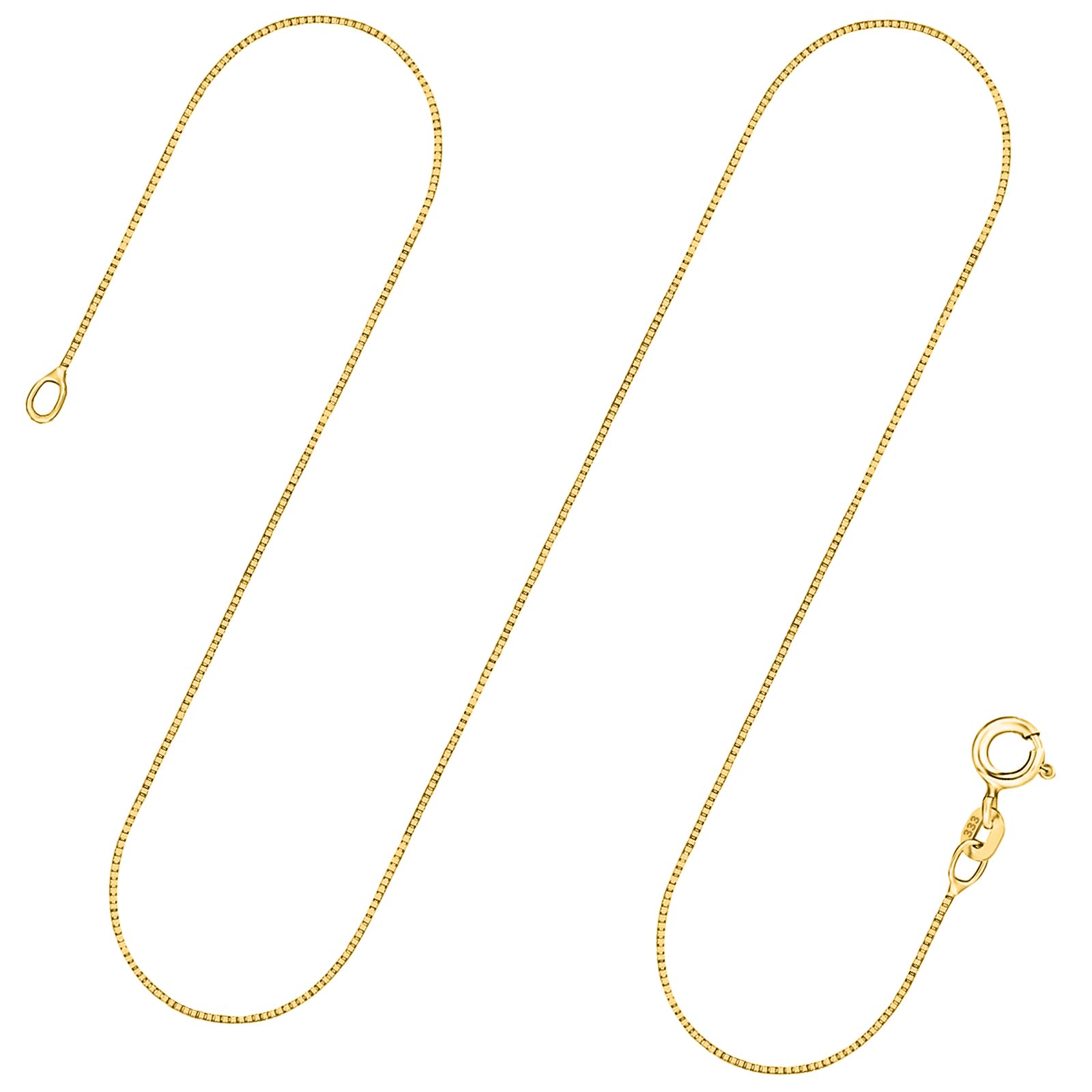 EDELIND Goldkette Damen 585 333 Echtgold - Venezianerkette 0.6mm auch 375, 750 Gelbgold - mit Geschenkbox