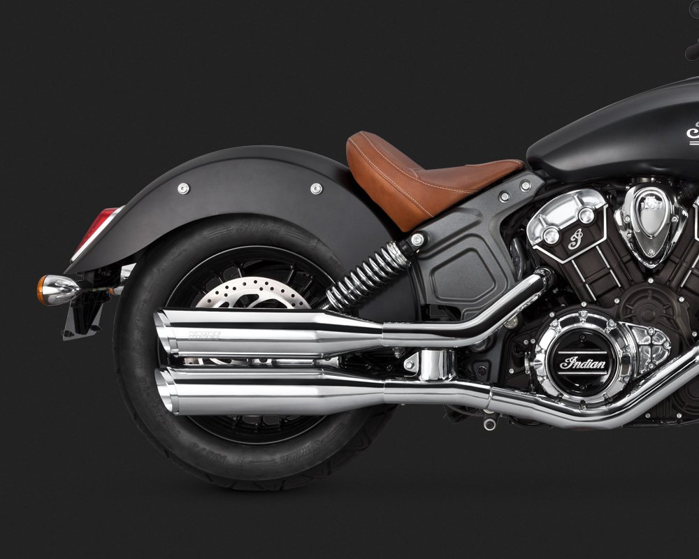 Vance & Hines 15-16 Indian Scout Twin Slash Rounds Slip-On Exhaust