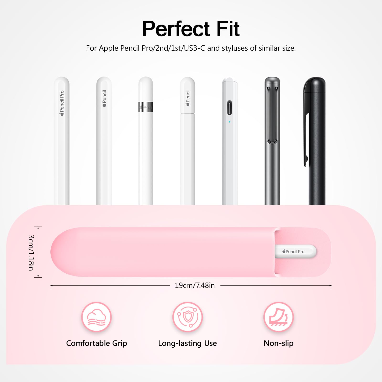 Amazon.com: MoKo Adhesive Silicone Pencil Case Holder Fit Apple