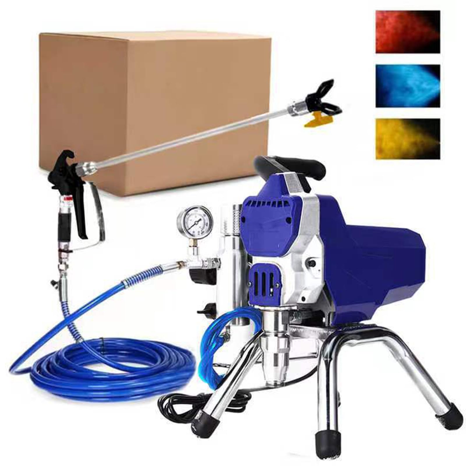 PtaTritious High Efficiency Airless Paint Sprayer, 0.53GPM Paint Machine, 3625 PSI Electric Spray Equipmentfor DIY House, Wall, Fences Painting and Commercial Use, 1300W