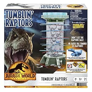 Mattel Games Monos locos edición Jurassic World, juego de mesa de habilidad para niños +5 años (Mattel GWP20)