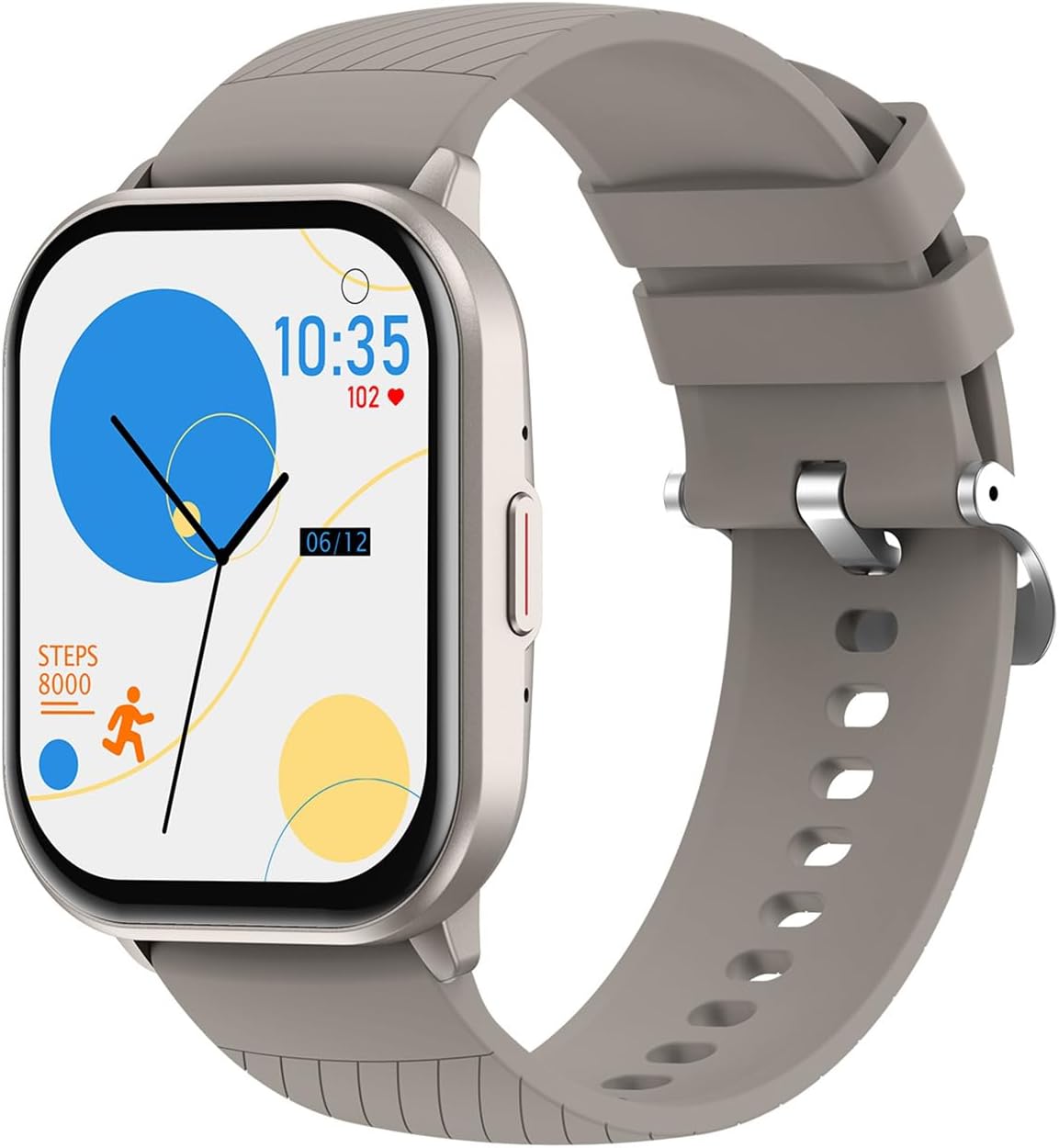 Relógio Digital Feminino Masculino Smartwatch Inteligente Bluetooth, Full Touch a Prova d 'água IP68 com 120+ Modos de Exercício e Esporte, Prata