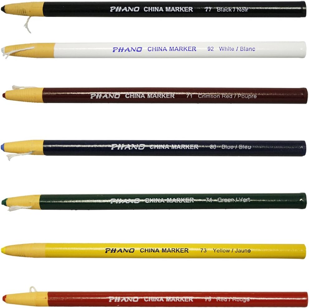 Phano China Markers Wax Pencils - Full Set of 7 Colors