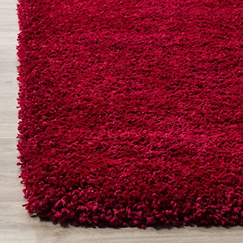 Image of Urban Modern Decor Featuring Soft Shaggy Carpet & Rug for Your Bedroom and Livingroom [Size-8x11 feet & Color-Red].