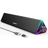 Computer Speakers for Desktop,PC Speakers with Single USB for Power and Stereo Sound,Touch Lights Gaming Speakers Sound bar for Desktop PC Monitor Laptop(USB-C Adapter Included)