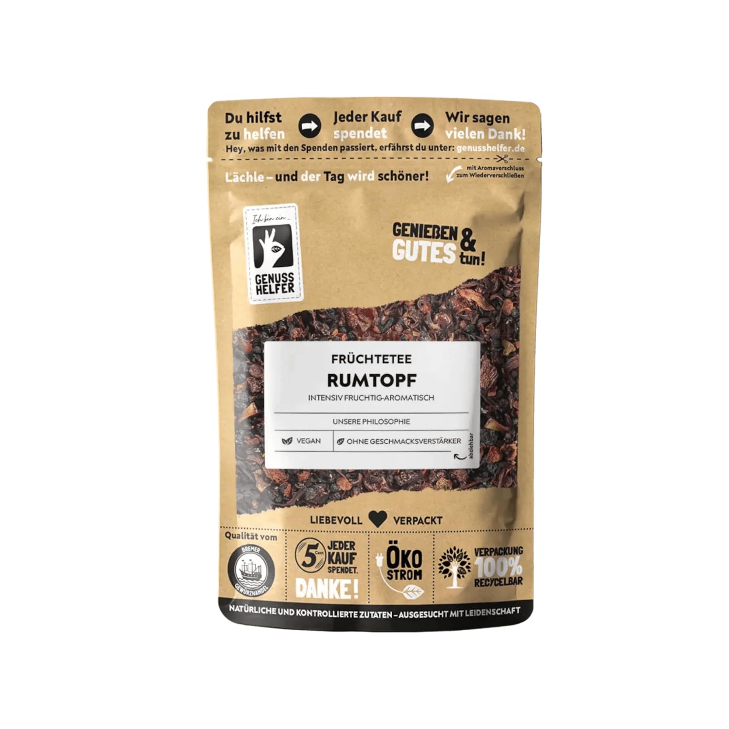 Bremer Gewürzhandel Rumtopf Tee, lose, Früchtetee ohne Alkohol, Wintertee, Punsch, Eistee 10 x 100 g