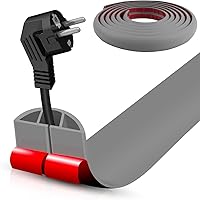 Vista 95 de Cubierta autoadhesiva para cables de suelo, gestión de cables de 3.3 pies, protector de tira de extensión para cables, evita tropiezos de cables