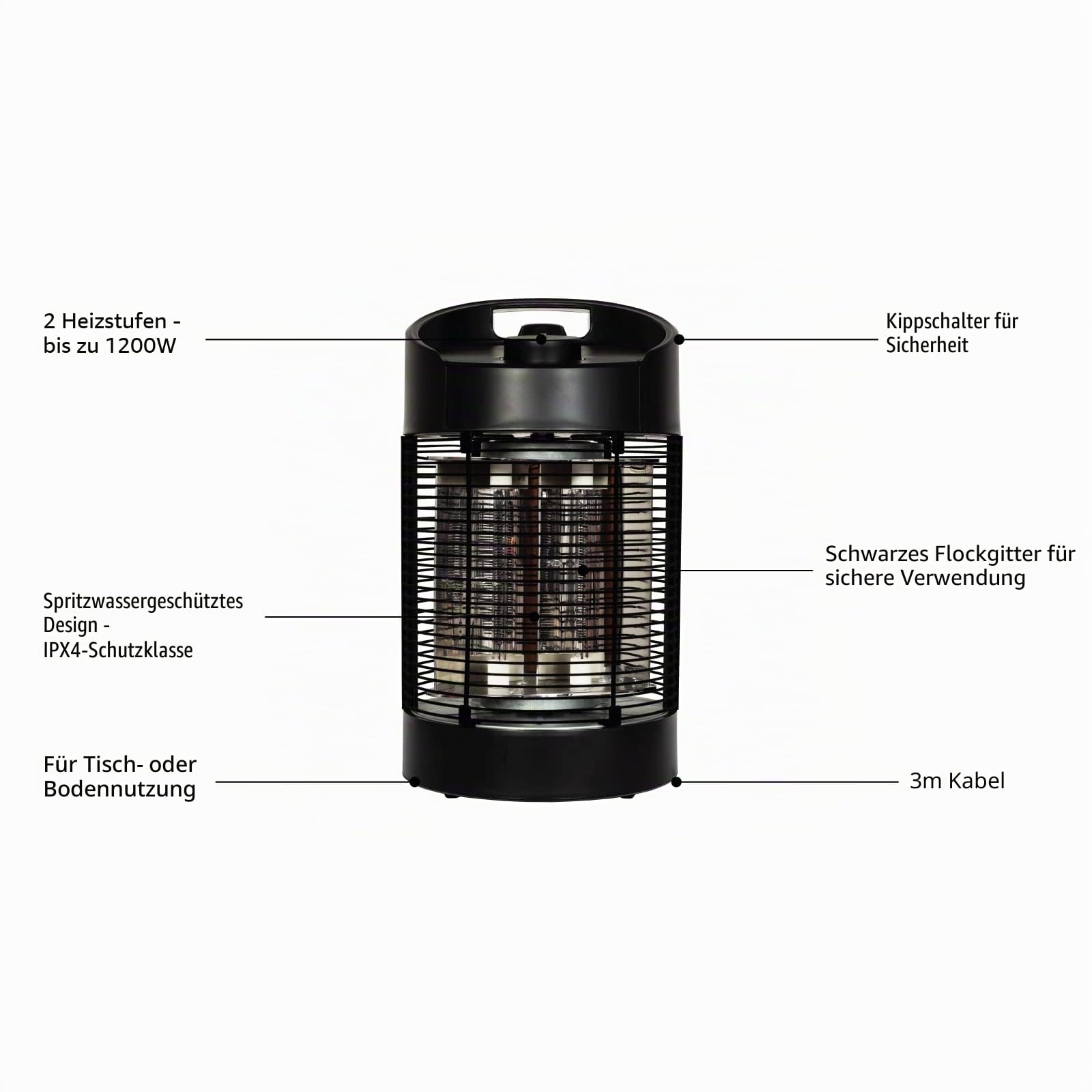 La Hacienda Nero Elektro Terrassenheizer